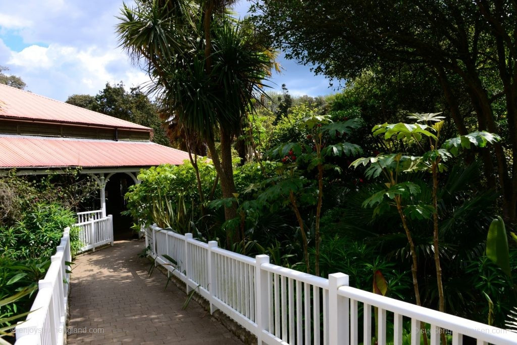 Der vielversprechende Eingangsbereich des Abbotsbury Subtropical Garden