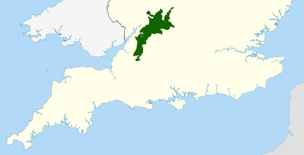 Karte von Südengland mit Heraushebung der Cotswolds