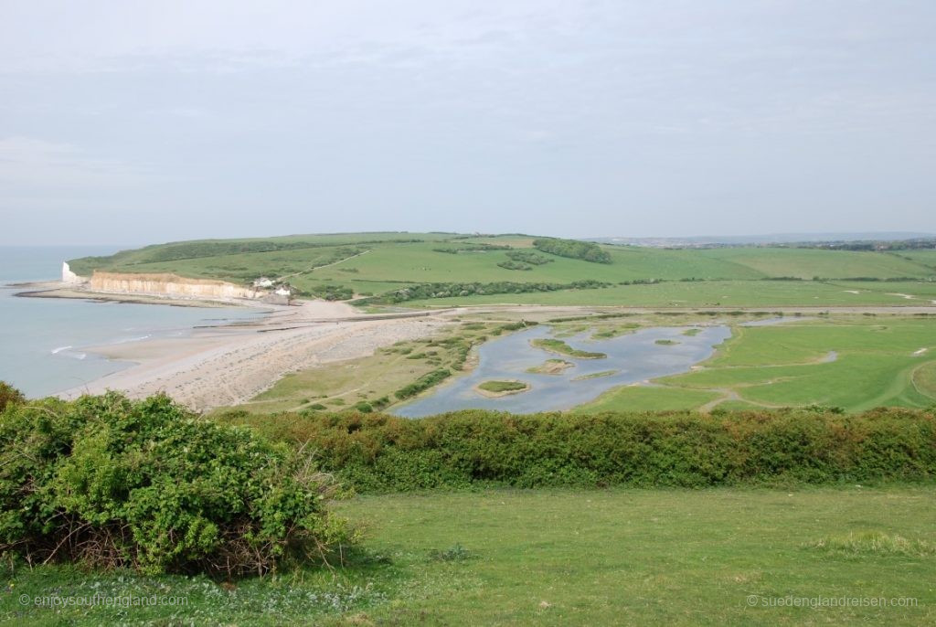 Das Cuckmere Valley von den Seven Sisters aus gesehen.