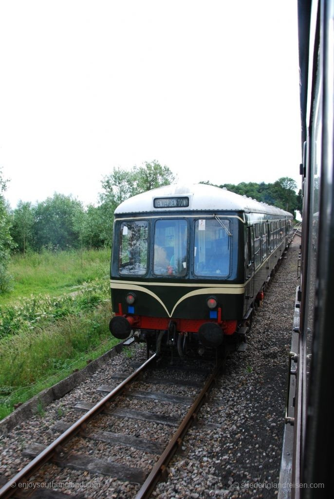 Kent & East Sussex Railway - the Stram Train passes a DMU