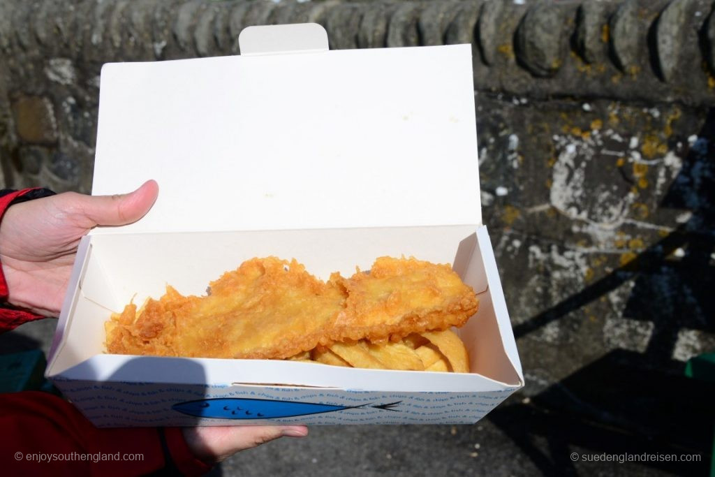 Und manchmal packt uns dann doch der Appetit auf ein typisch englisches Essen: Cod & Chips