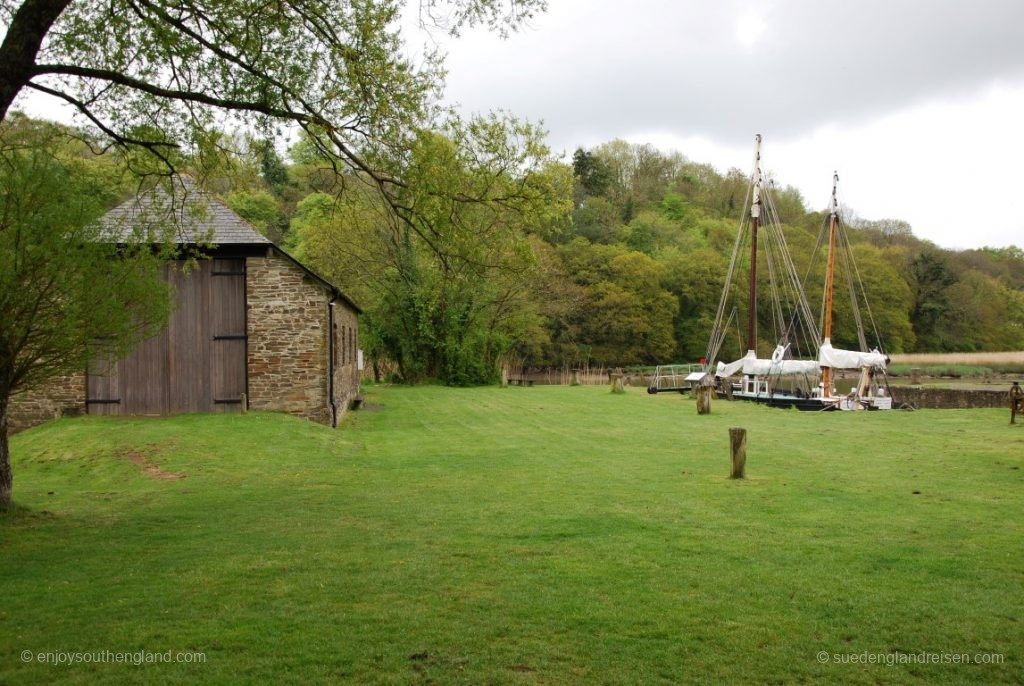 Cotehele in Cornwall - the old Quay facilities with the "Shamrock"