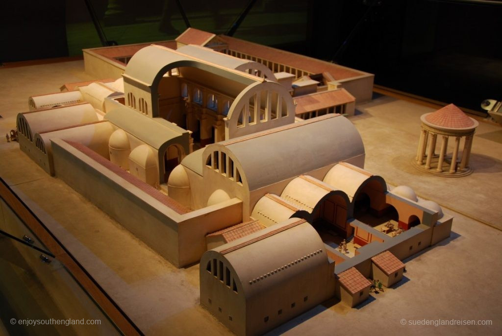 Model of the original Roman baths in Bath (Somerset)