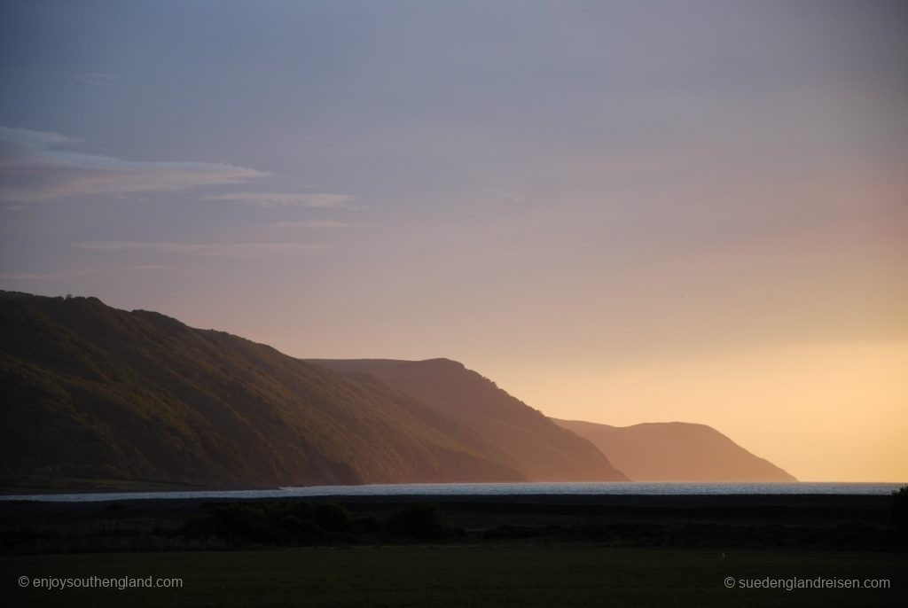 Sonnenuntergang am Bossington Beach