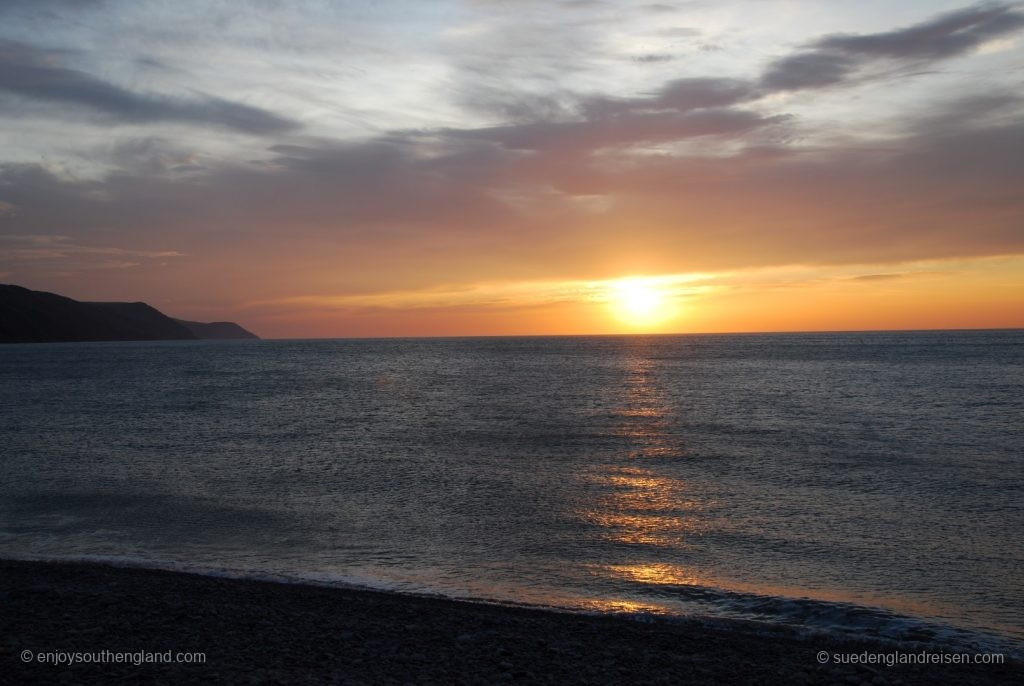 Sonnenuntergang am Bossington Beach