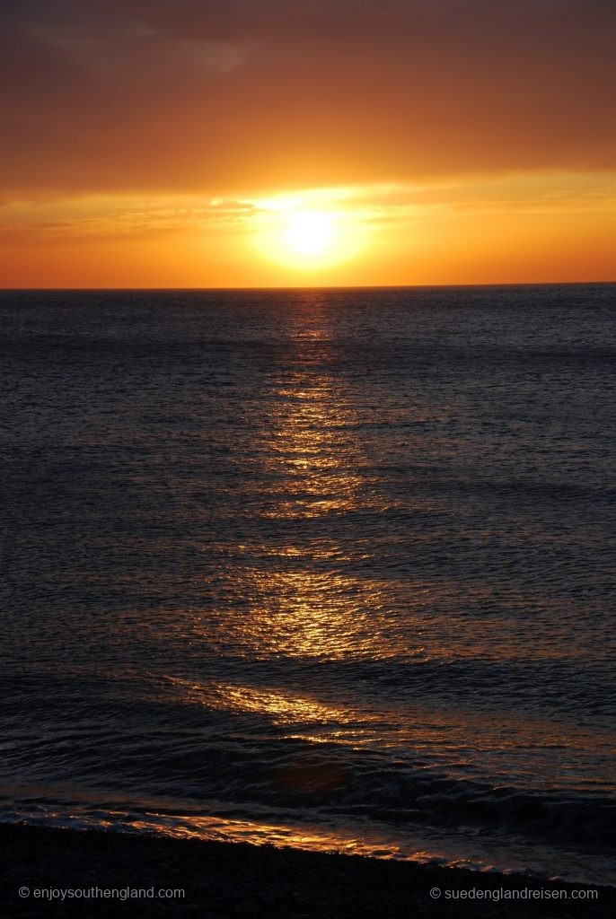 Sonnenuntergang am Bossington Beach