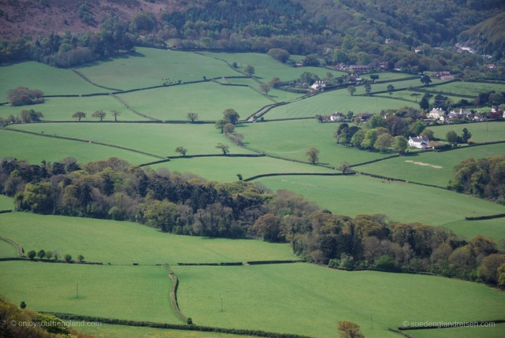 Blick vom Selworthy Beacon in die hier sehr liebliche Landschaft des Exmoors