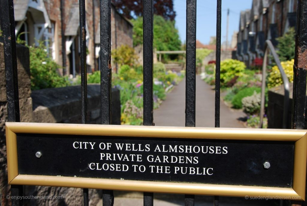 Almshouse nahe der Wells Cathedral