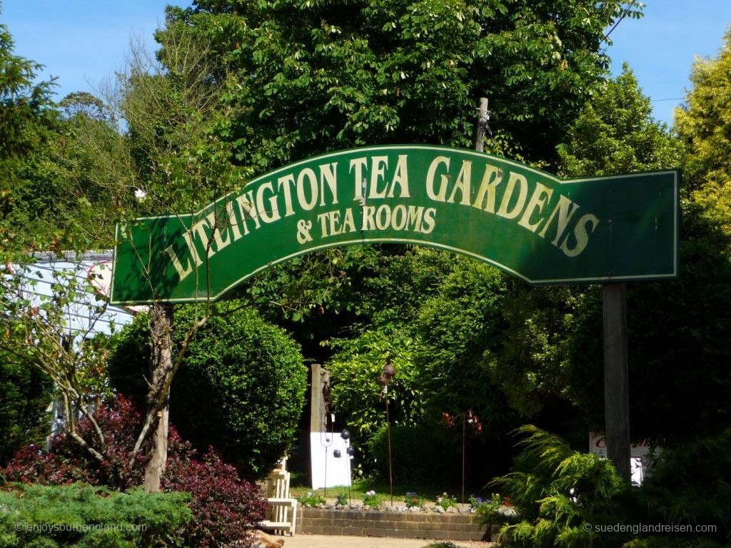 Eingang zum etwas versteckten Tea-Garden von Litlington