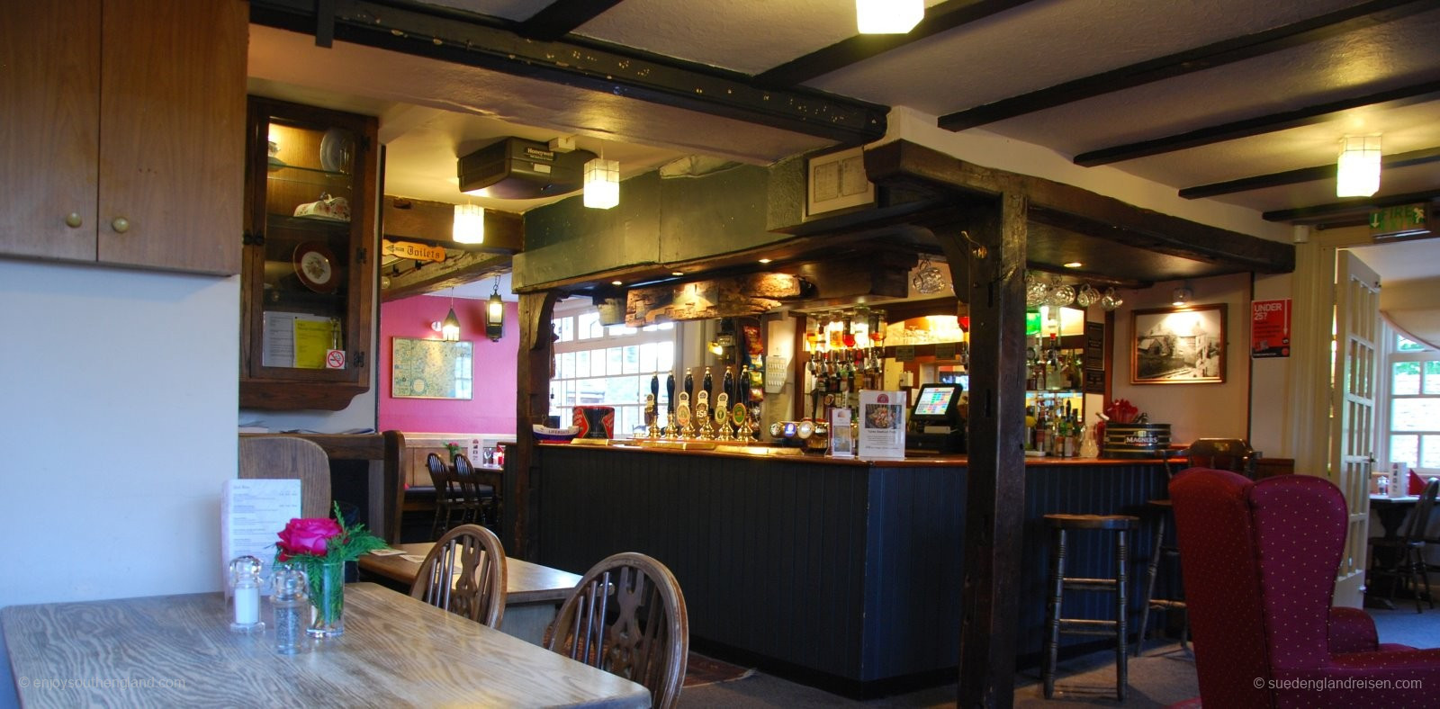 The bar in a typical English pub