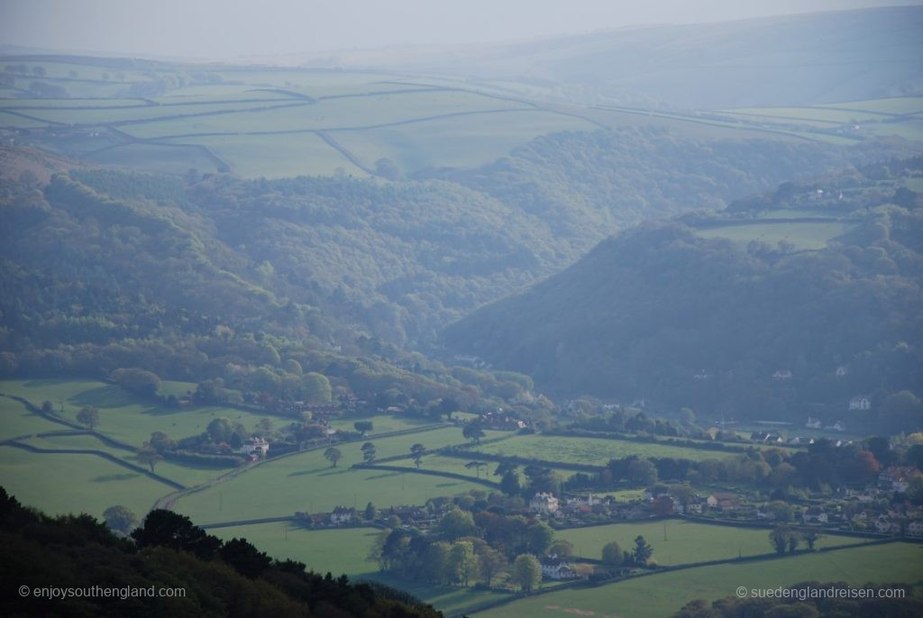 Blick vom Selworthy Beacon in die Hügellandschaft des Exmoors