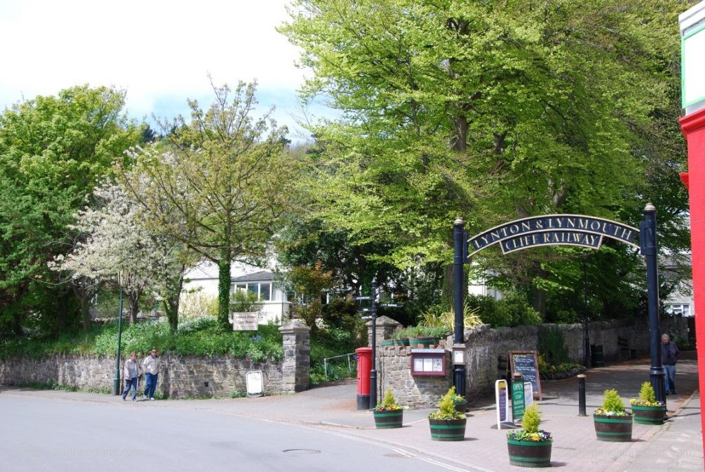 Access to the Lynton & Lynmouth Cliff Railway at the upper terminus in Lynton