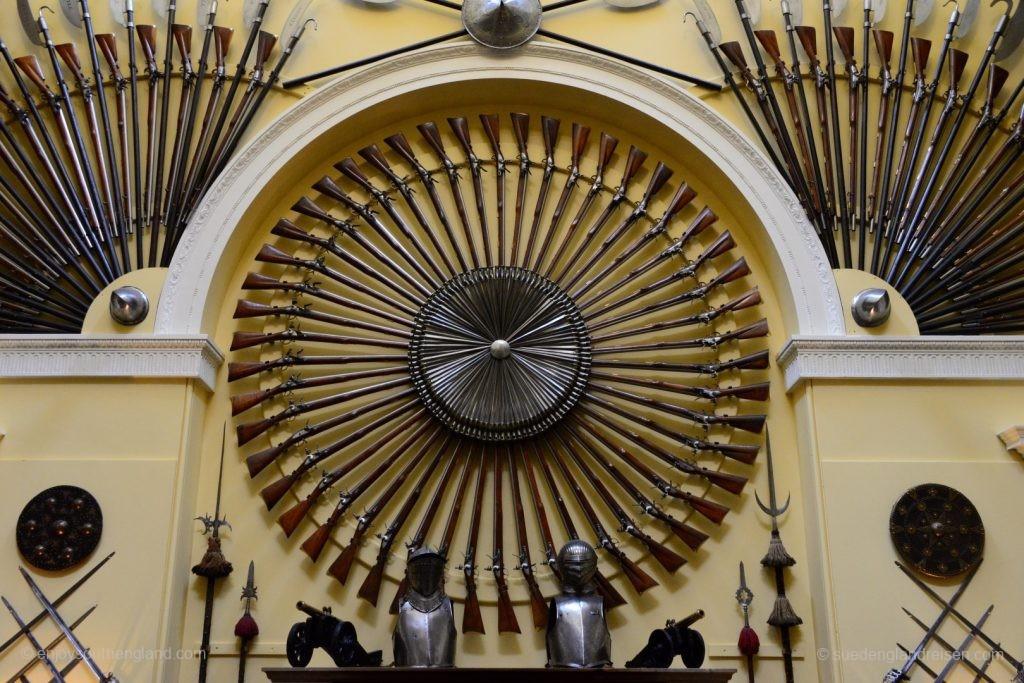 Impressive collection of weapons at Inveraray Castle