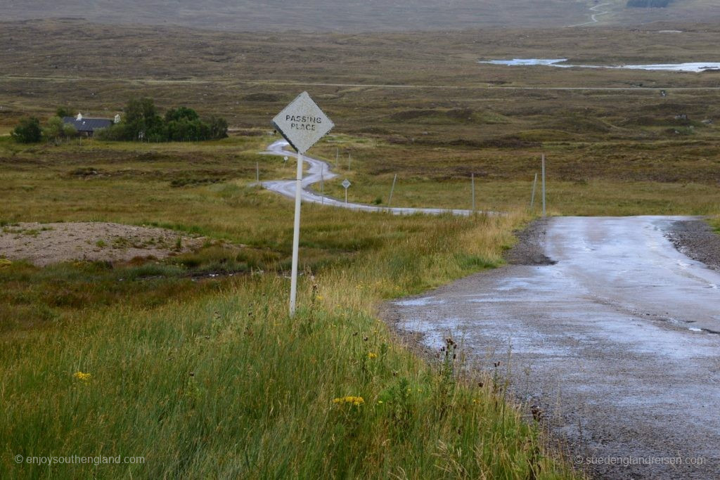 A minr road in Glencoe (the main road is wide and extensively used)