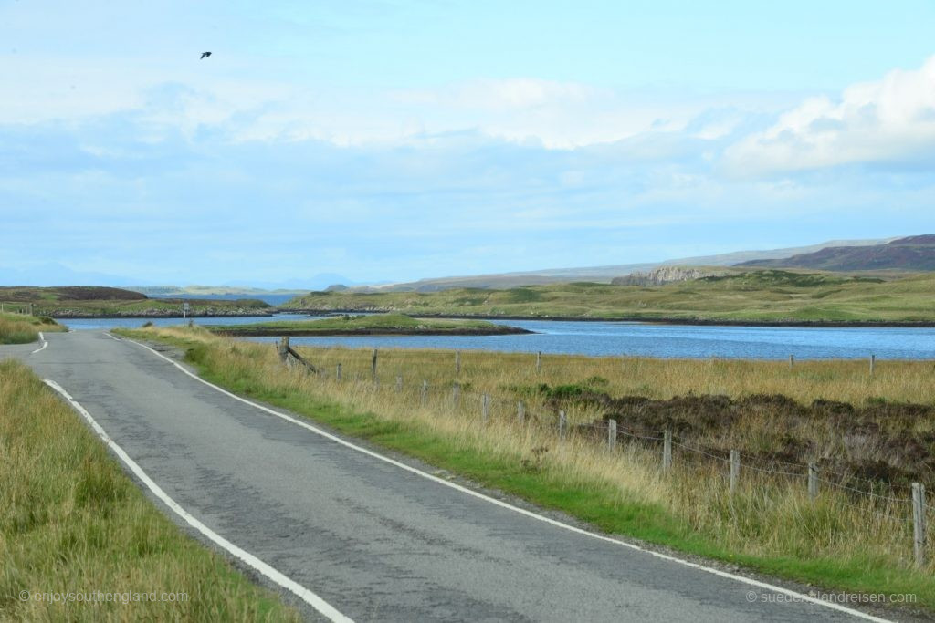 Traveling on narrow roads on the Isle of Skye