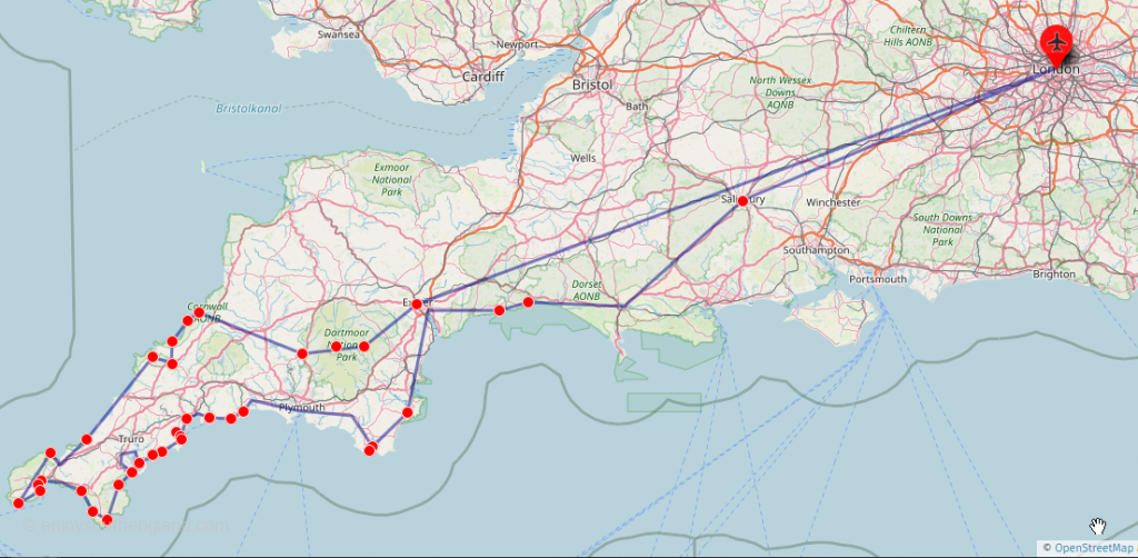 Tour trough Cornwall (England)