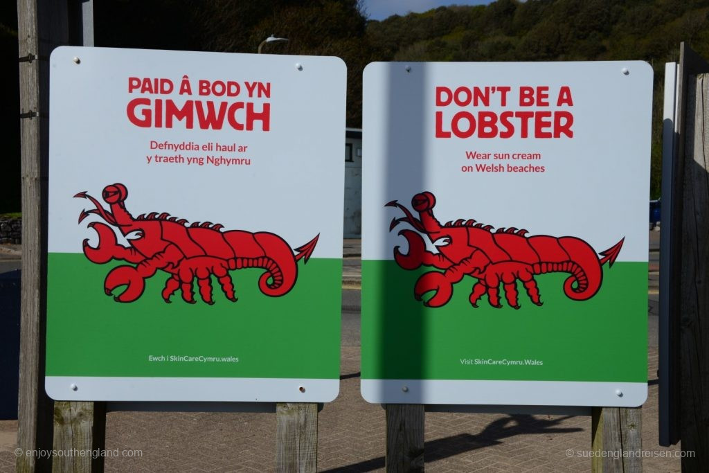Warnung vor UV-Schäden am Strand von Caswell Bay
