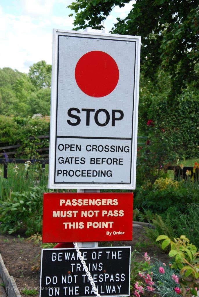 Kent & East Sussex Railway - Warning sign for the train driver